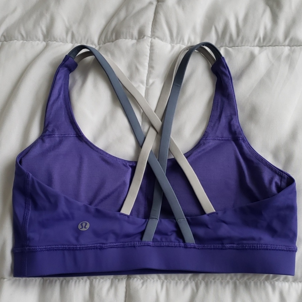 Lululemon athletica energy bra purple with grey